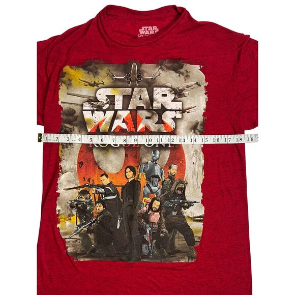 Star Wars Rogue One Red T-Shirt Size Small Poster of Characters Rebel Crew Andor - Picture 8 of 9